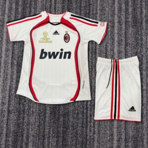 2006 07 Season AC Milan 06/07 Away Soccer Retro Jerseys Kids (Jersey+Shorts)-UCL