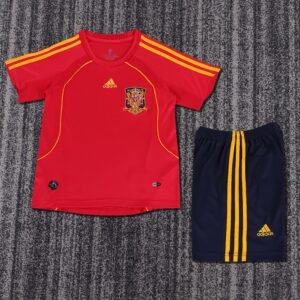 2008 Season Spain 08 Home Soccer Retro Jerseys Kids (Jersey+Shorts)