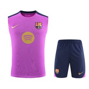 New arrival 2526 Season Barcelona pink and purple Short vest suit