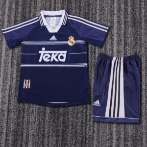 1998 99 Season Real Madrid 98/99 away 13Soccer Retro Jerseys kids (Jersey+Shorts)
