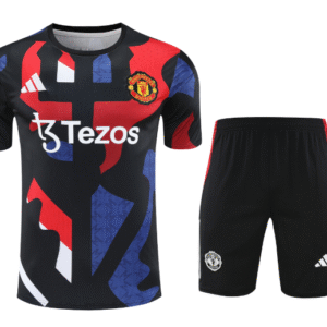 New arrival 2526 Season Manchester United Red and Blue Short vest Sleeve Jersey Set