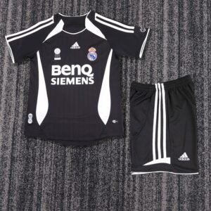 2006 07 Season Real Madrid 2nd 06/07 away game Soccer Retro Jerseys kids (Jersey+Shorts)
