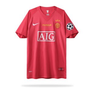 2007 08 Season Manchester united Jersey 07/08 Home Euro Three Stars Retro Jerseys