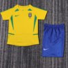 2002 Season Brazil 02 Home Soccer Retro Jerseys Kids (Jersey+Shorts)
