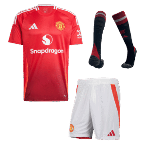 2425 Season Manchester United 24/25 Home Soccer Adult set Fulls Set Jersey Kit(Jersey+Shorts+Socks)