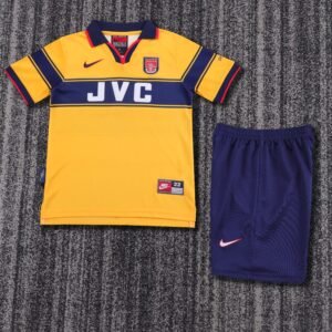 1997 99 Season Arsenal 97/99 Away Soccer Retro Jerseys Kids (Jersey+Shorts)