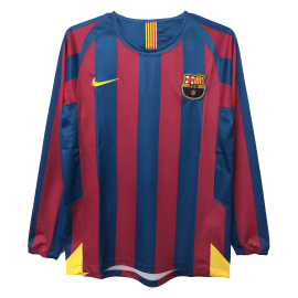 2005 06 Season Barcelona 05/06 Home Long Sleeve Soccer Retro Jerseys
