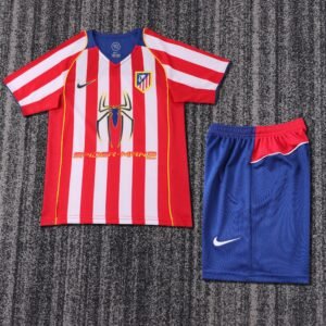 2004 05 Season Atletico Madrid 04/05 Home Soccer Retro Jerseys Kids (Jersey+Shorts)