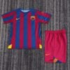 2005 06 Season Barcelona 05/06 Home Red and Blue Champions League Edition Soccer Retro Jerseys Kids (Jersey+Shorts)