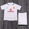 2003 05 Season Manchester United 03/05 Away White Soccer Retro Jerseys Kids (Jersey+Shorts)