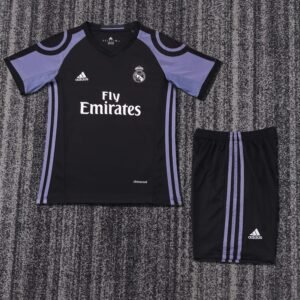 2016 17 Season Real Madrid 2nd 16/17 away game Soccer Retro Jerseys kids (Jersey+Shorts)