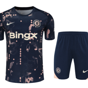 New arrival 2526 Season Chelsea jersey 25/26 Blue and Pink Short vest Sleeve Jersey Set