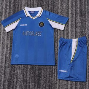 1997 99 Season Chelsea Jersey 97/99 Home Soccer Retro Jerseys kids (Jersey+Shorts)