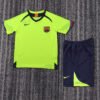 2005 06 Season Barcelona 0506 Away Green Soccer Retro Jerseys kids (Jersey+Shorts)