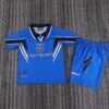 1996 98 Season Manchester United 96/98 2nd Away Blue Soccer Retro Jerseys Kids (Jersey+Shorts)