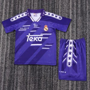 1994 96 Season Real Madrid 94/96 away Soccer Retro Jerseys kids (Jersey+Shorts)