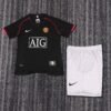 2007 08 Season Manchester United 07/08 Away Black Soccer Retro Jerseys Kids (Jersey+Shorts)
