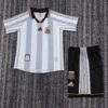 1998 Season Argentina 98 Home Soccer Retro Jerseys Kids (Jersey+Shorts)