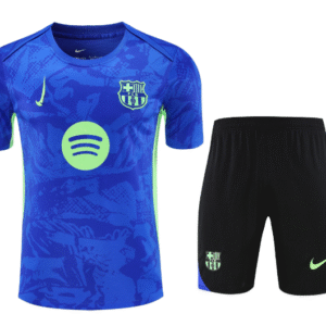 New arrival 2526 Season Barcelona jersey  25/26 blue and green Short vest jersey set