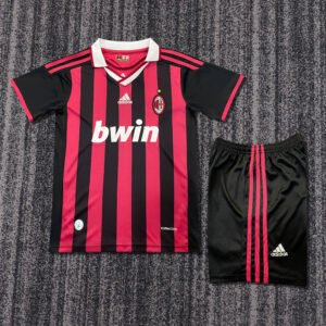 2009 10 Season AC Milan 09/10 Home Soccer Retro Jerseys Kids (Jersey+Shorts)