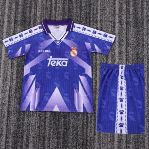 1996 97 Season Real Madrid 96/97 Away Soccer Retro Jerseys kids (Jersey+Shorts)