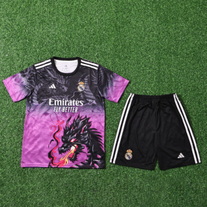 2526 Season Real Madrid Special Edition Pink Dragon Kids Jersey (Jersey + Shorts)