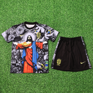 2526 Season Brazil 25/26 kit Classic Jesus Commemorative Edition Kids Jersey (Jersey + shorts)