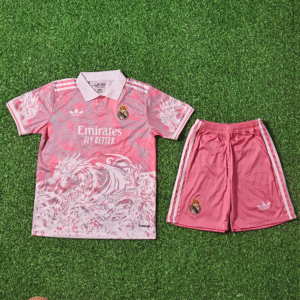 2526 Season Real Madrid 25/26 kit Dragon Pink Special Edition Kids Jersey (Jersey + shorts)